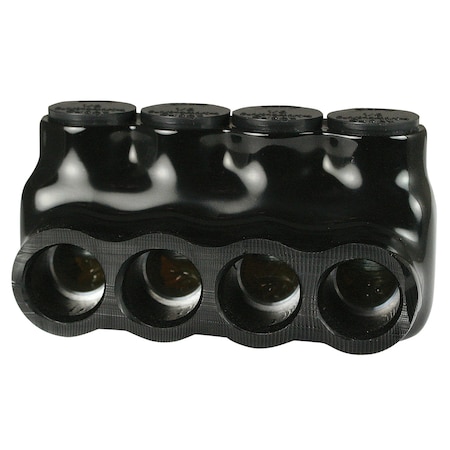 Asi Single Sided Multi Tap Connector 14 - 1/0 AWG 4 Port 600 V Black AICS1-0-4